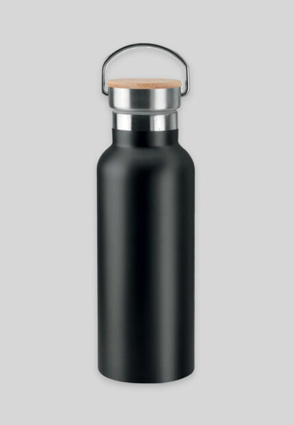 Merchandise drinking bottle in milk bottle look in the colour black